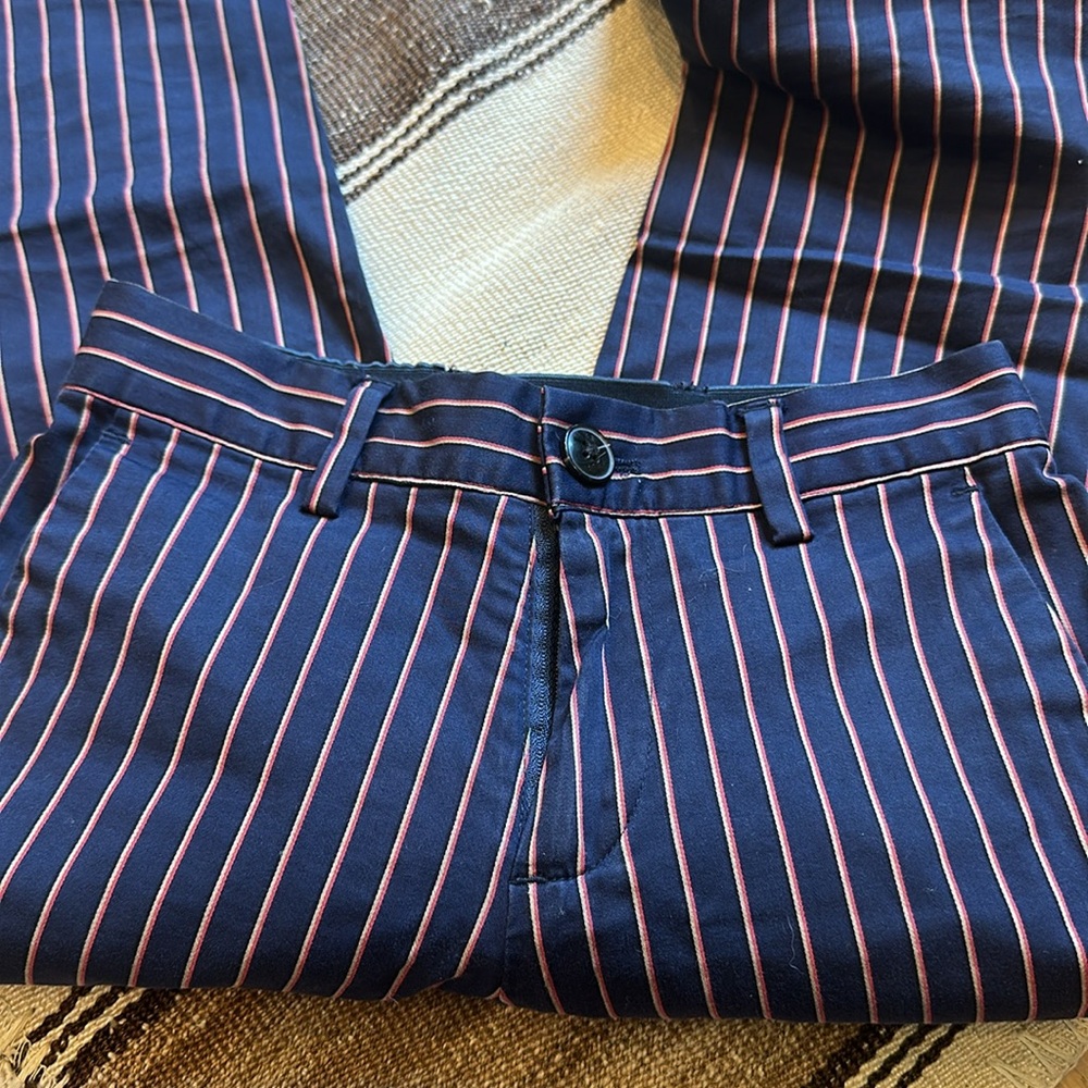 Scotch & Soda Navy Pants with Red and White Stripes